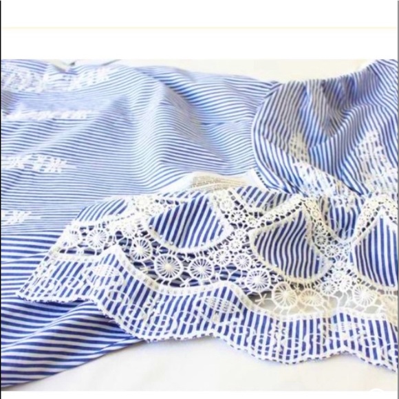 BCBGMaxAzria BCBG one shoulder embroidered striped midi dress $298 MSRP - Picture 3 of 10